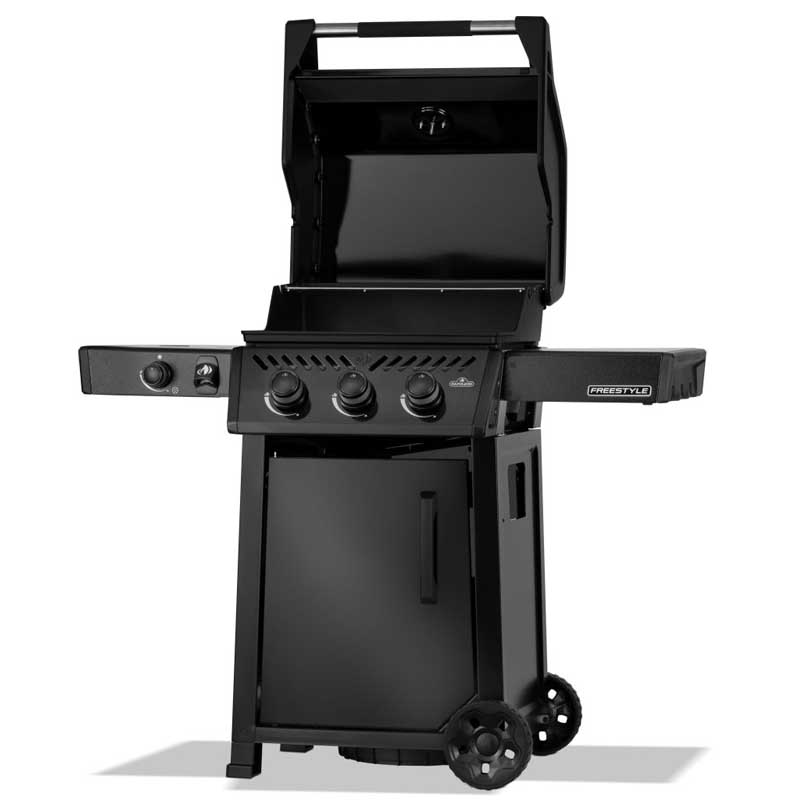 Napoleon Freestyle 365 mit Seitenbrenner offen | Napoleon Freestyle 365 Gasgrill | Seitenbrenner Kochfeld