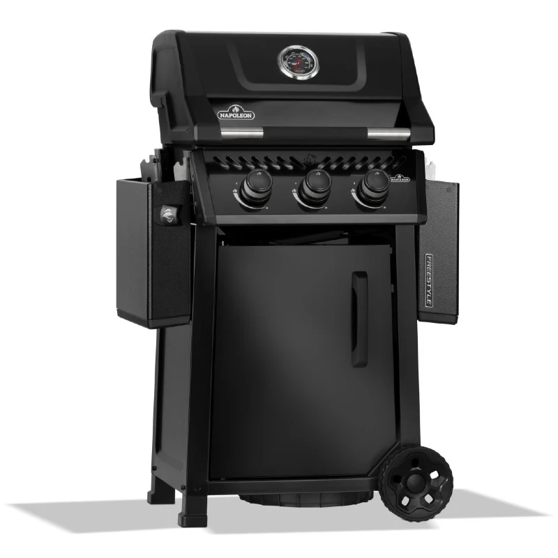 Napoleon Freestyle 365 Schwarz klappbare Ablagen | Napoleon Freestyle 365 Gasgrill Schwarz mit 3 Hauptbrenner