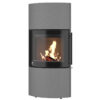 DROOFF Catania StilBeton basalt sandgestrahlt | DROOFF Catania Kaminofen 6 kW mit selbstschließender Tür