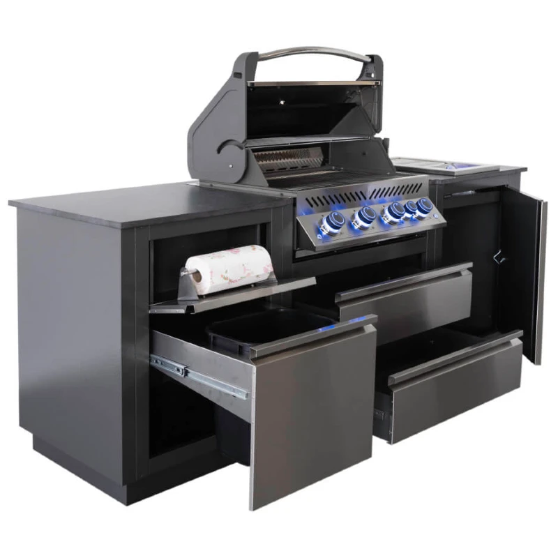 napoleon oasis outdoor-kueche einbaugrill p offen