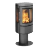 HWAM 2610c mit Säulenfuss Grau | HWAM 2610c Kaminofen 4,5 kW mit Säulenfuß und Autopilot